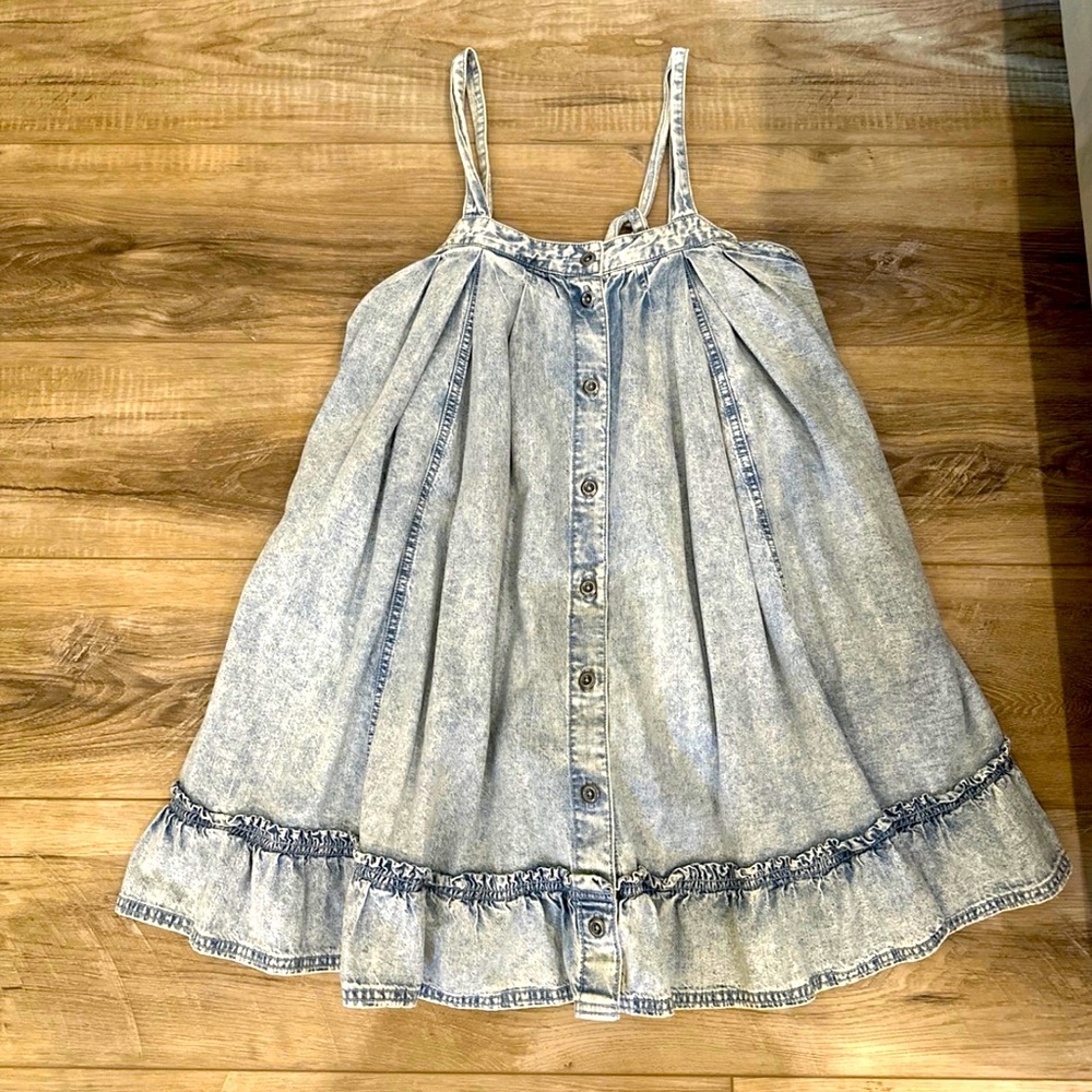 Free people wild one denim mini dress